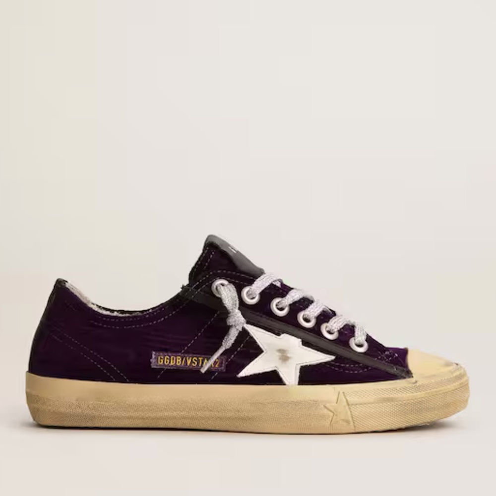 Women's V-Star LTD in purple velvet with white leather star-
